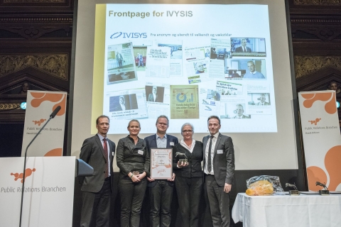 frontpage Billede fra da Frontpage vandt PR Tigeren i kategorien Bedste Strategi, for arbejdet med børsnoteringen af IVISYS.